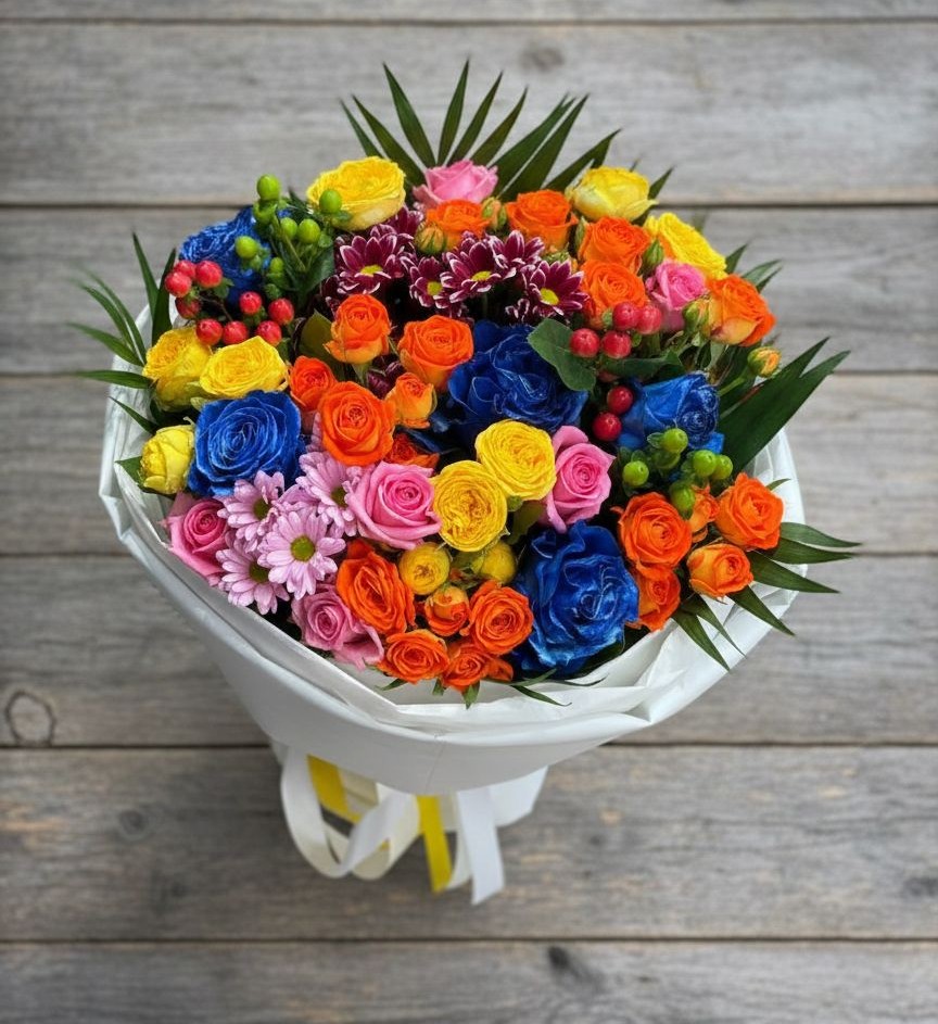 Букет цветов из: Розы и Хризантемы в Белосельском