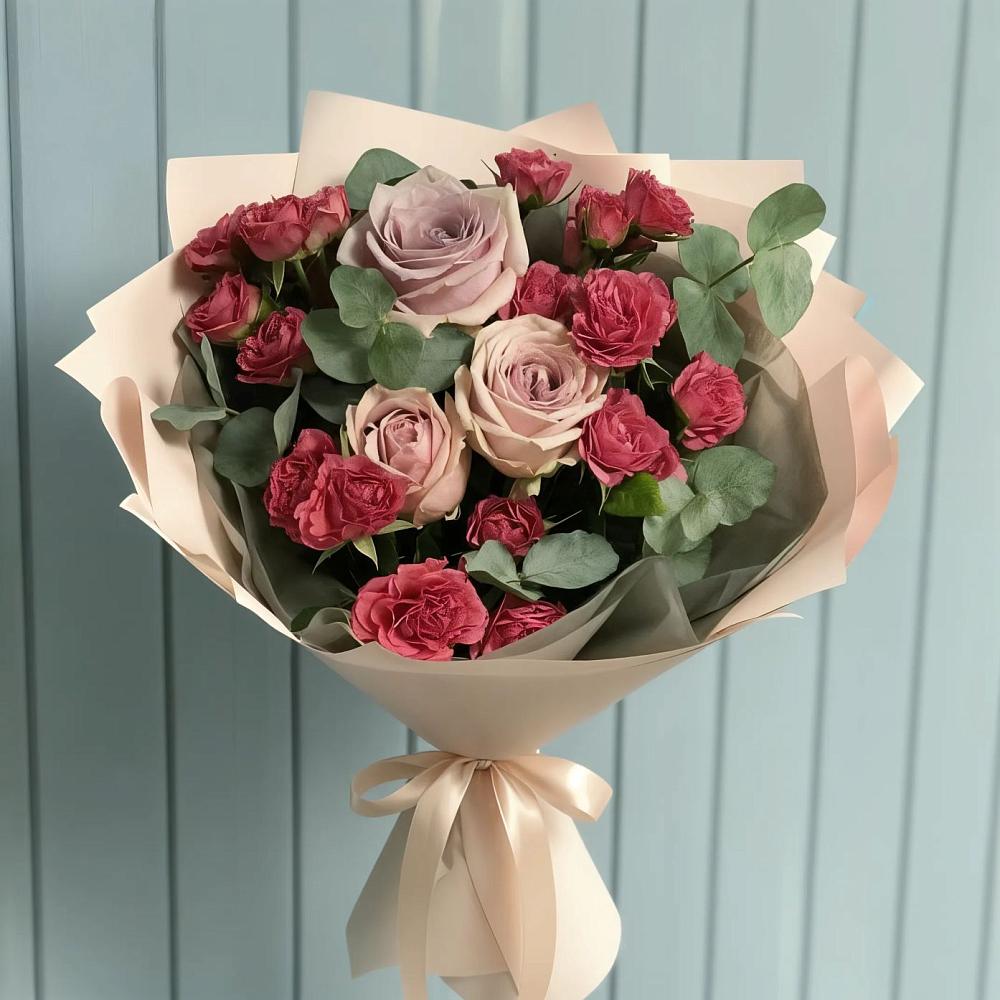 Букет цветов из: Гвоздики и Розы в Белосельском