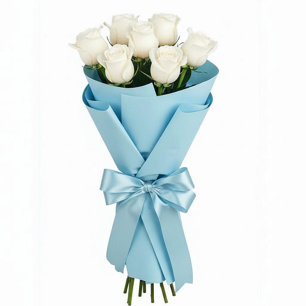 Букет 7 белых роз Проуд в Белосельском