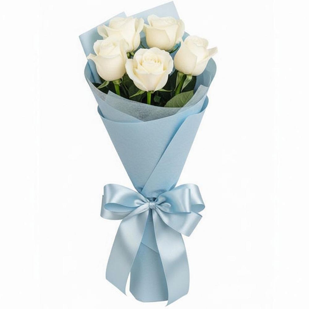 Букет 5 Белых роз Проуд в Белосельском