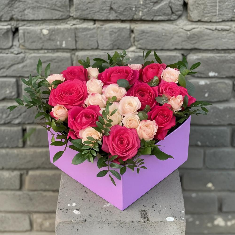 Цветочная композиция из Розы в коробке в Белосельском