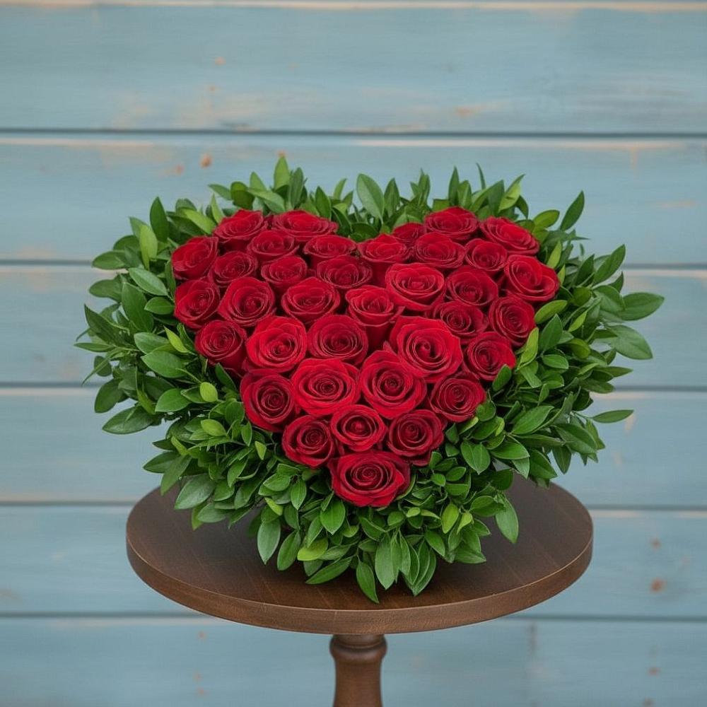 Цветочная композиция из Розы в виде сердца в Белосельском