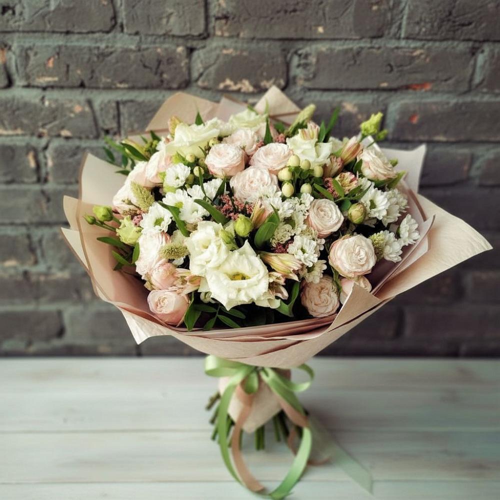 Букет цветов из: Альстромерии, Розы и Хризантемы в Белосельском