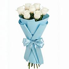 Букет 7 белых роз Проуд в Белосельском