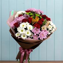 Букет цветов из:  Розы, Хризантемы и Альстромерии в Белосельском