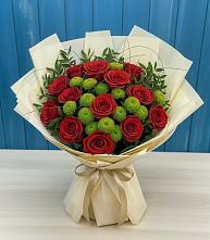 Букет цветов из:  Розы и Хризантемы в Белосельском