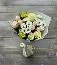 Букет цветов из:  Альстромерии, Розы и Хризантемы в Белосельском