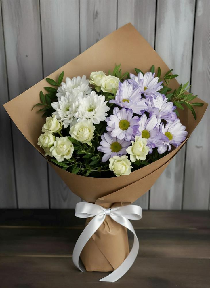 Букет цветов из: Хризантемы и Розы в Белосельском