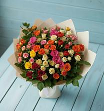 Букет Микс из разноцветных кустовых роз #REPLACE_PRED# Белосельском
