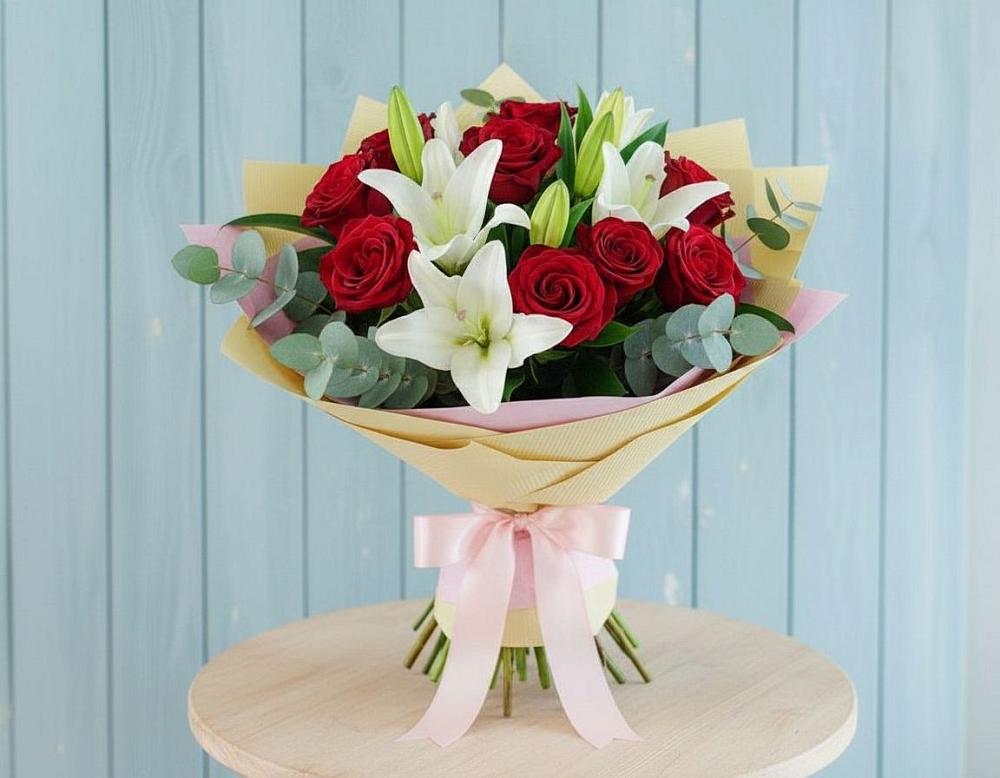 Букет цветов из: Лилии и Розы в Белосельском